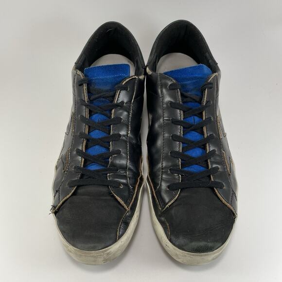 Golden Goose Superstar Brushed Black Leather Bluette Mens Size 42, US Size 9 - Picture 11 of 11